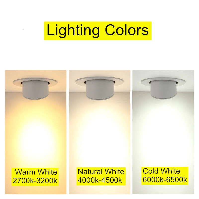 360 angles adjustable 12V 24V 10W 15W 25W LED Panel Light COB Rotation Recessed Ceiling Downlight led panel ceiling lights