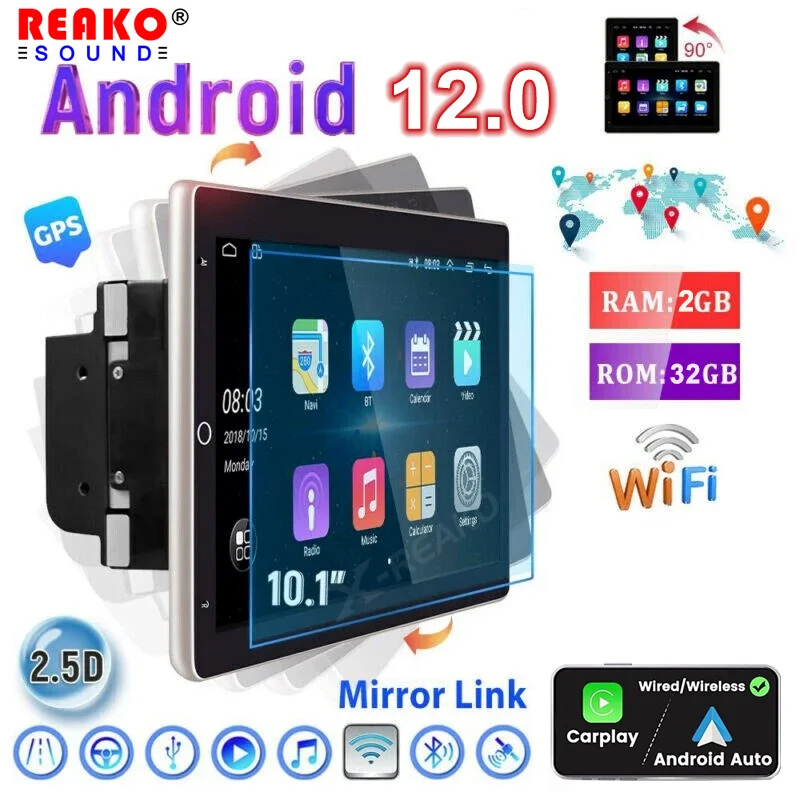 

Автомобильный мультимедийный плеер 2 Din, на Android 12