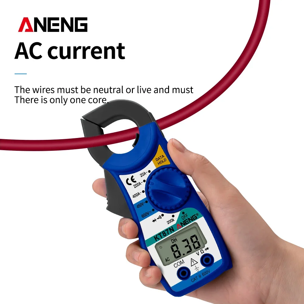 Mini Digital Clamp Meters AC/DC Voltage AC Current 600v True RMS ANENG KT87N Multimeter Capacitance Electrical Tester Tools