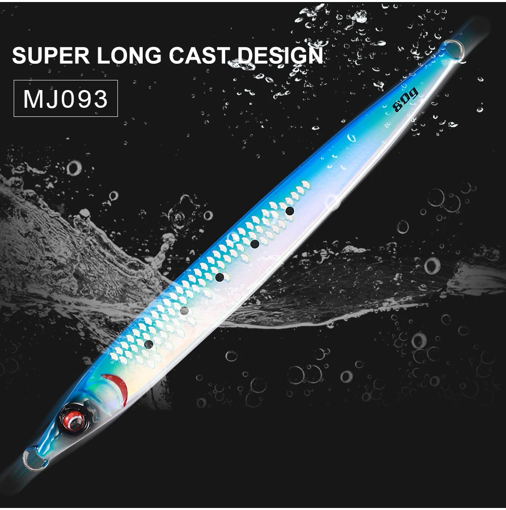 JIGGING PRO Sardine Slider Jigging Köder UV Shore Long Cast Metall Jig 40g 60g 80g 100g Salzwasser angeln Köder Künstliche Köder – Detail 3