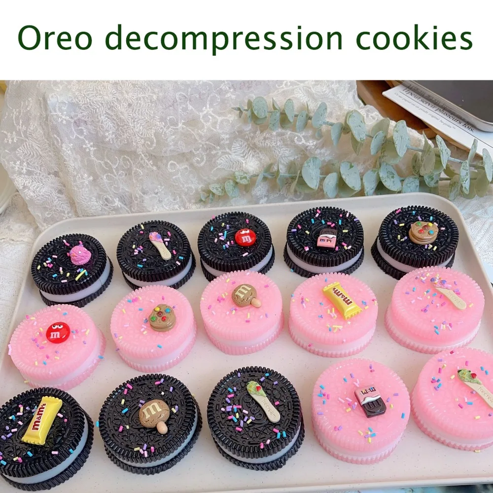 New Fidget Big Oreo Biscuit Pinching Toy Mochi Taba Food Play Squeeze Dessert Toys Cookies Chocolate Decompression Toy 2