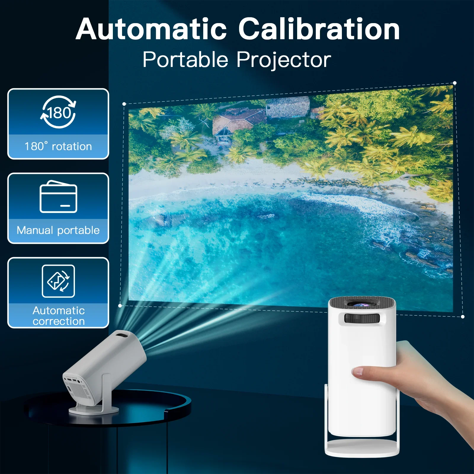 Mini projector Android 11 WiFi6 Bluetooth Portable Support 4K BT5.0 1280*720P