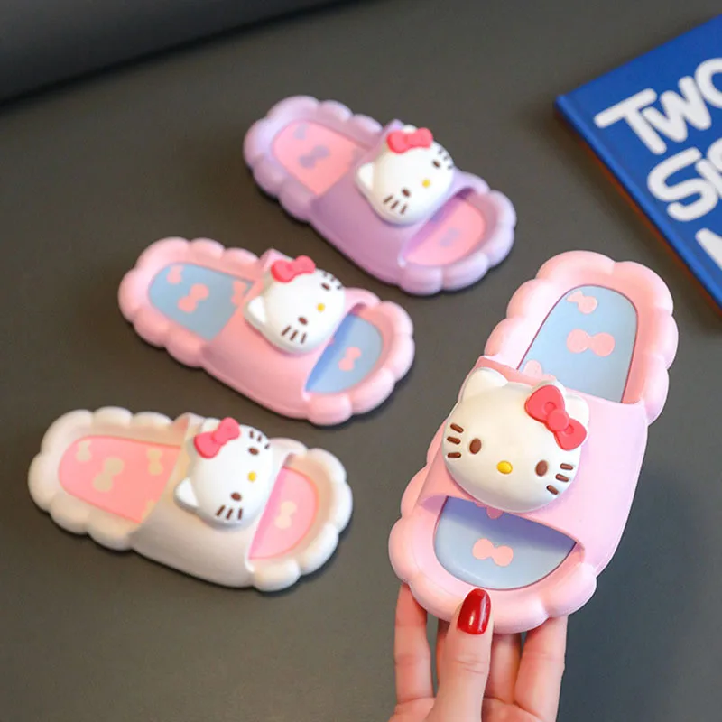 

Тапочки Kawaii Sanrio аниме милые Hello Kitty My Melody Kuromi Мультяшные летние пляжные водонепроницаемые тапочки креативные детские подарки