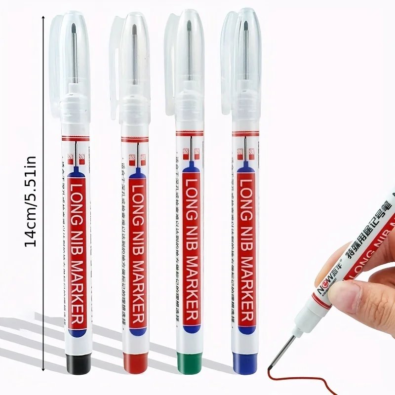 Permanent marker pen permanent marker long nib markers markers pen permanent markers marker pens 8pcs/Set 20mm Deep Hole Long Nib Head Permanent Markers for Metal Perforating Pen Waterproof Bathroom Woodworking Decoration