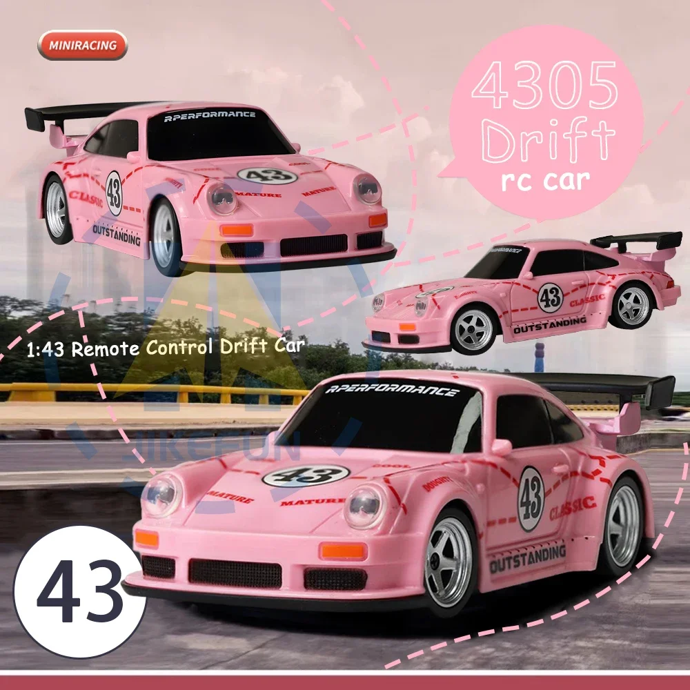 자이로 15km/h 고속 레이싱 차량 1/43 RC 드리프트 자동차 LED 조명이있는 2.4G 원격 제어 표류 자동차 어린이를위한 장난감