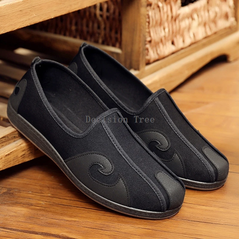 retro chinese style cloth shoes men's national style zen buddhist shoes low top ethnic embroidery martial arts a001