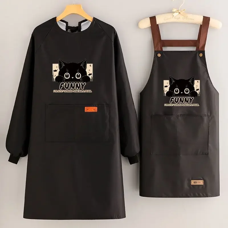 New Hot Sale Of The Season Long Sleeve Chinese Style Apron High Aesthetic Value Waterproof Oil Resistant Men Women Cooking Apron