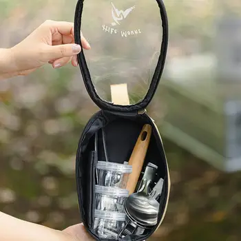 Camping Kitchen Set 11pcs Cooking Utensil Bowls & Forks BBQ Camping Kit Camping Accessories Outdoor Potable Cookware Kit For 5