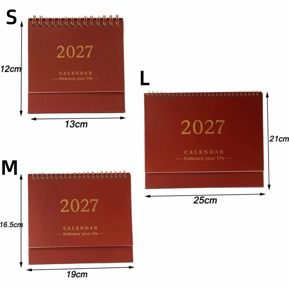 쓰기 가능한 메모 스탠딩 2027 데스크탑 책상 달력 휴대용 접이식 플립 달력 학업 플래너 사무용품