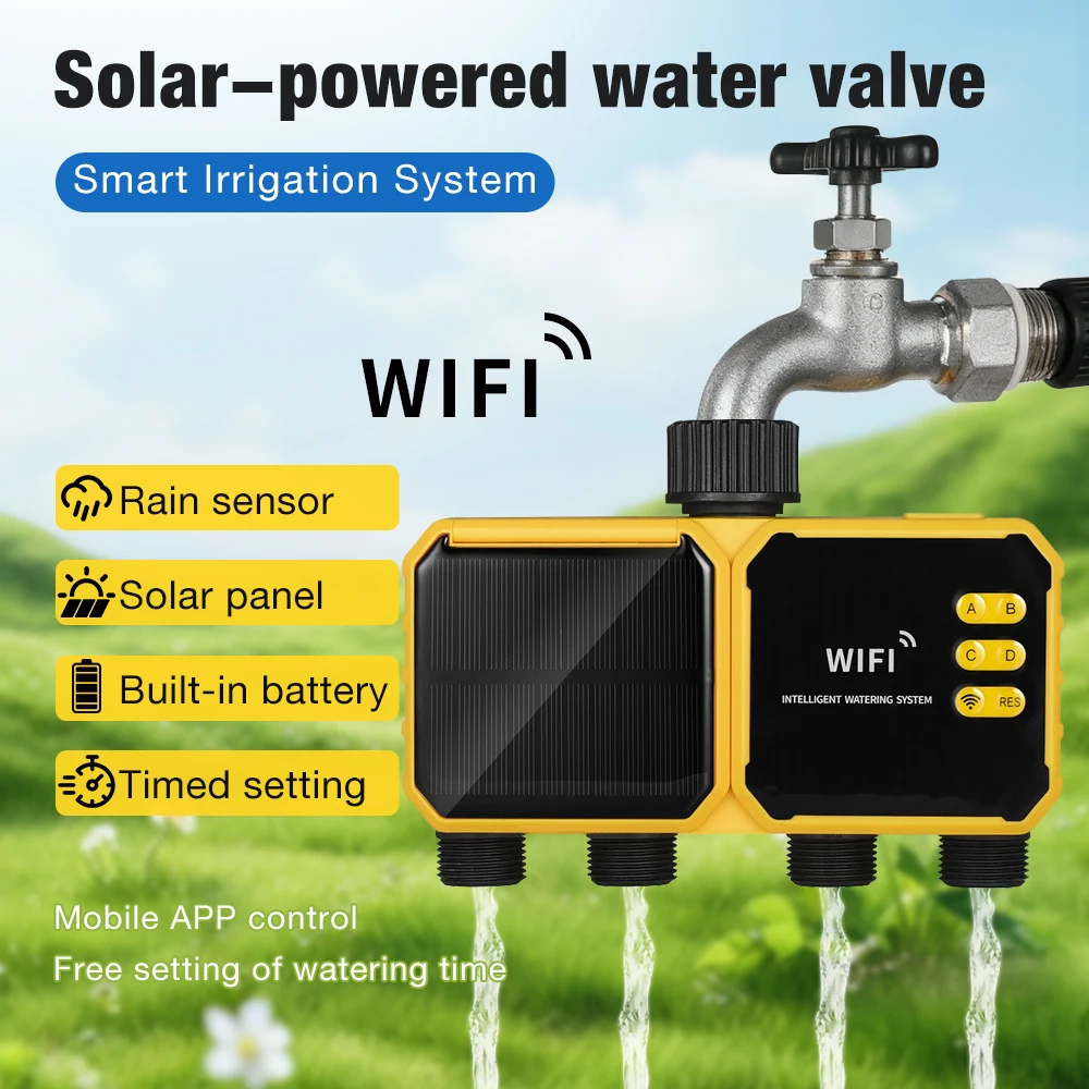 1/2/4 Ausgänge Garten-Solar-Bewässerungstimer Solar-WLAN-Smart-Wassertimer Unabhängige Steuerung Automatisches Bewässerungssystem IPX6 – Detail 19