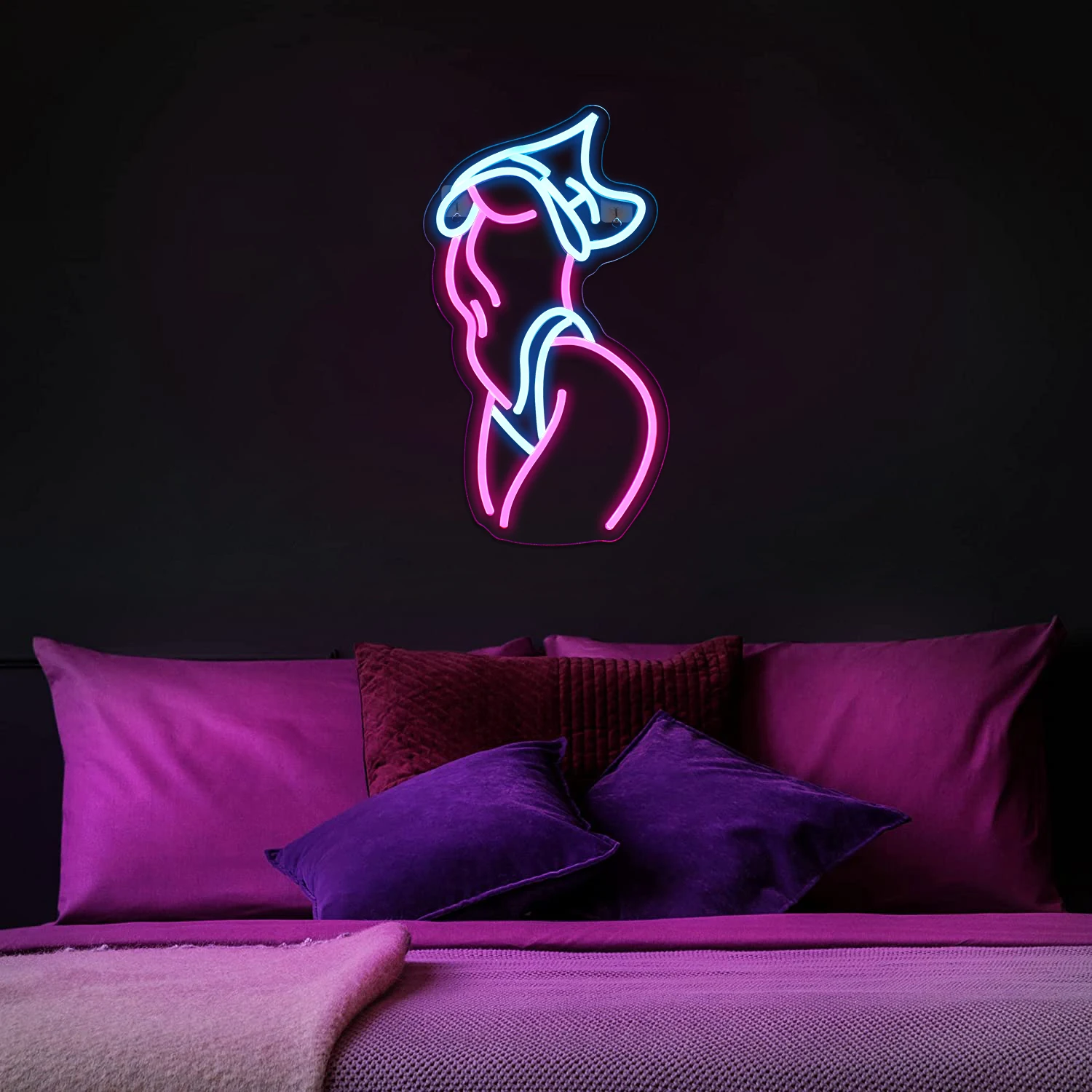 Lady Body - Luces LED de neón para niñas, modelo femenino, acrílico, para  colgar en la pared, luces de neón para bar, fiesta, club, hogar,  dormitorio