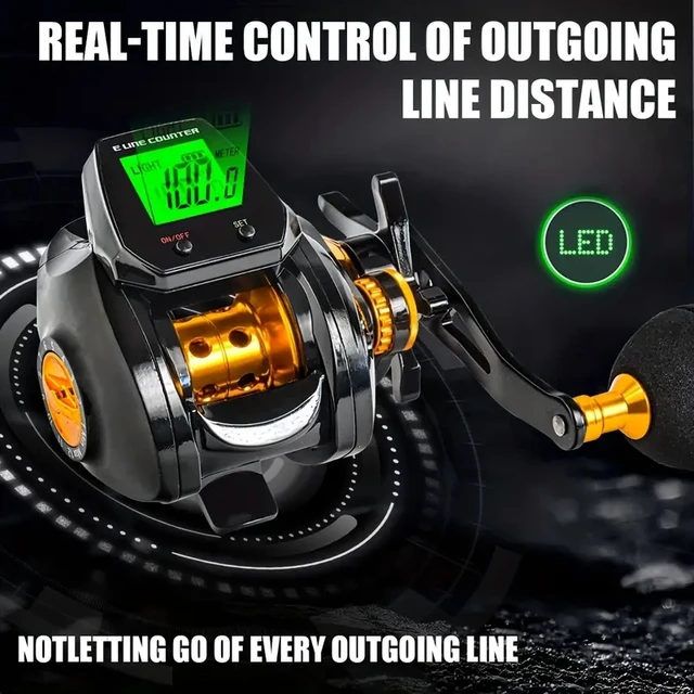 Electric Digital Display 5+1BB Ball Bearing Left / Right Ice Fishing Reel  Baitcasting Line Counter Reel 6.3:1 Casting Reel Gear - AliExpress