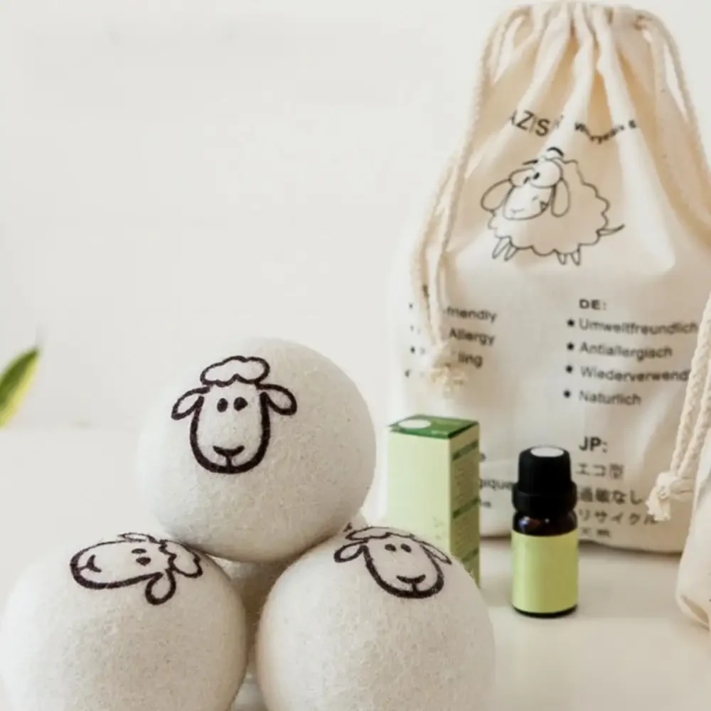 6PCS/Set of 5CM Reusable Wool Anti-tangle Dryer Balls Felt Laundry Balls for Washing Machine Accessories Shorten Drying Time