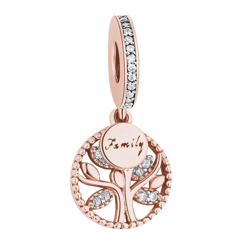 Colgante de plata de ley 925 para mujer, accesorio con diseño de árbol de amor original, lleno de flores de circón, pulsera DIY, collar, regalo de joyería romántica