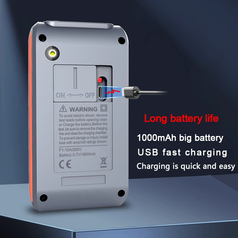 9999 Counts USB Charge Digital Multimetro True RMS Smart Auto Range test AC DC Voltage Capacitance Temp Diode Ohm Hz Meter digital multimeter multimeter tester