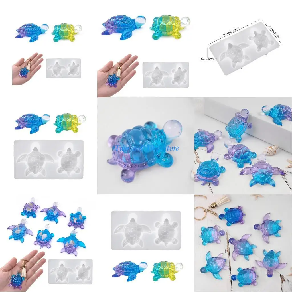 HX6F PRAKTISCHE TURTLES Vorm Craft Mold Handmade Leveringsvoorraden Ornament Molds Silicone