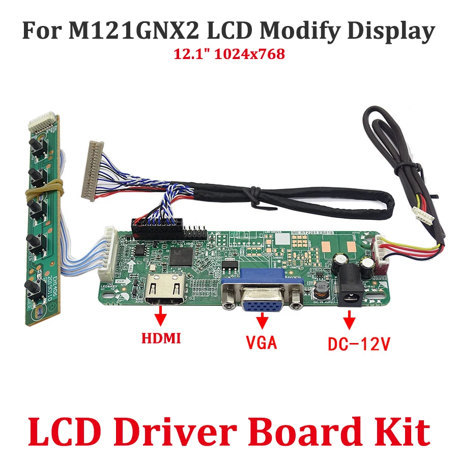 Драйвер WLED для монитора IVO M121GNX2, 12,1 дюйма, 1024x768, 1 канал, 8 бит, 20 контактов, 1,25 мм, кабель LVDS, VGA, ЖК-экран, дисплей, монитор, драйвер