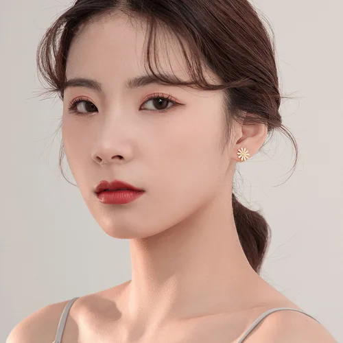 한국어 스타일 귀여운 곤충 꿀벌 데이지 꽃 스터드 귀걸이 여성을위한 큐빅 지르코니아 동물 크리스탈 귀걸이 소녀 파티 쥬얼리 선물 5