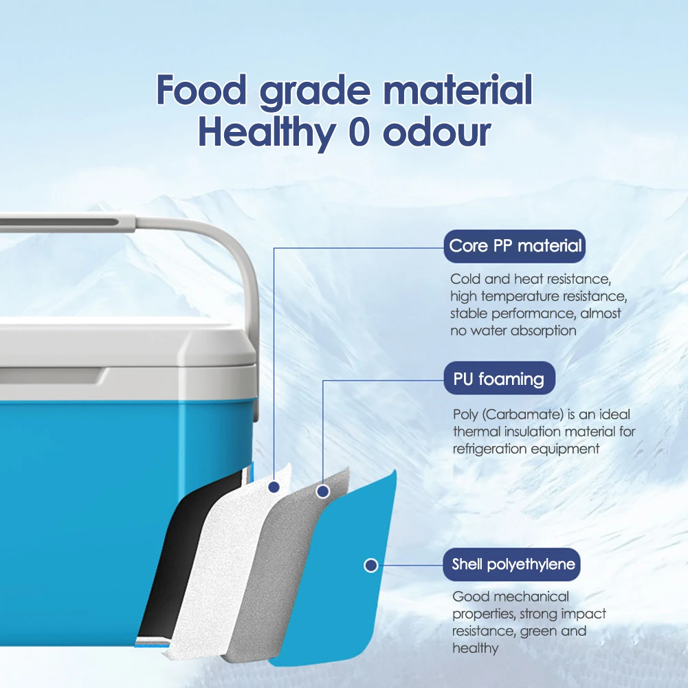 5L Cooler Box Portable Thermal Incubator Refrigerator Car Ice Chest Picnic Lunch Box Outdoor BBQ Camping Fishing Ice Case