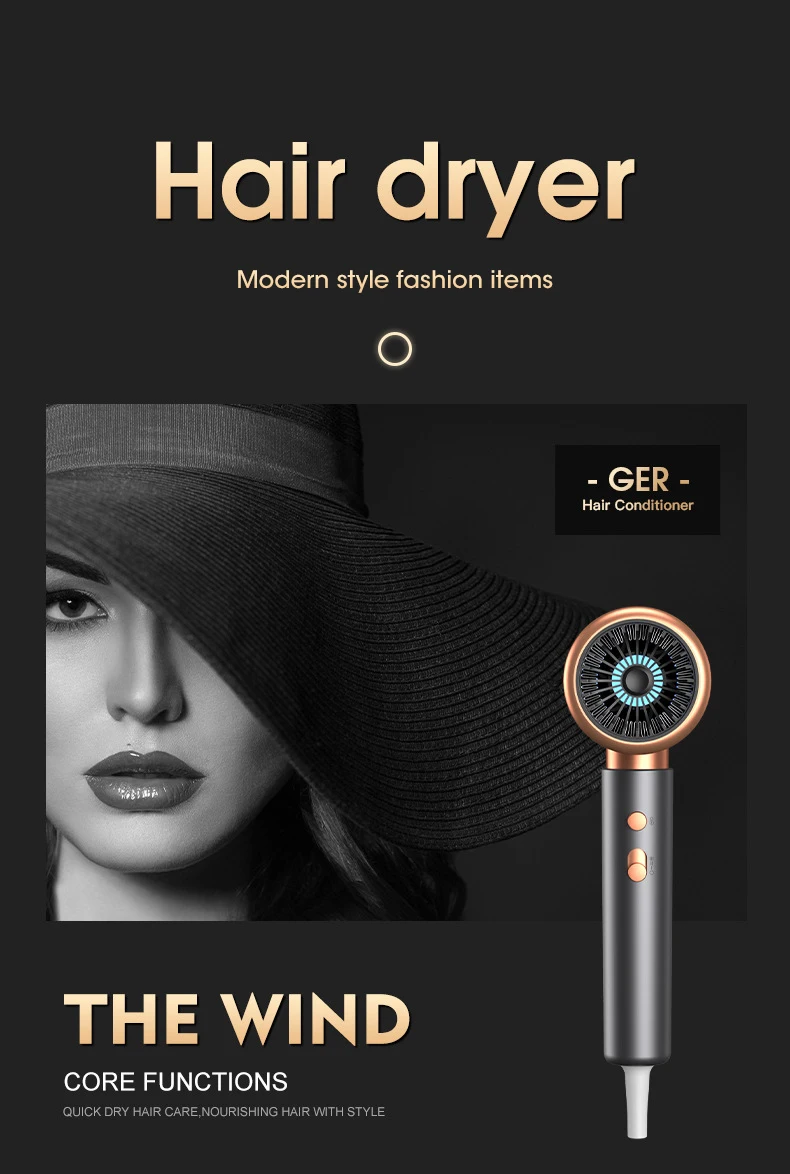 Description Picture 3 of itemHigh Speed Hair Dryer 2400W Powerful Hair Dryer with Low Noise High Wind Speed Negative Ion Temperature Control for Hair Care