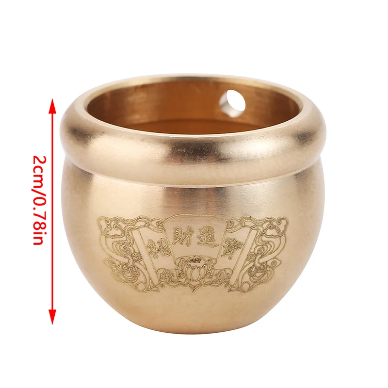 Creative Feng Shui Treasure Bowl Vat Brass Copper Offering Bowl Wealth Figurine Attract Good Luck Small Serving Dessert Bowls 6