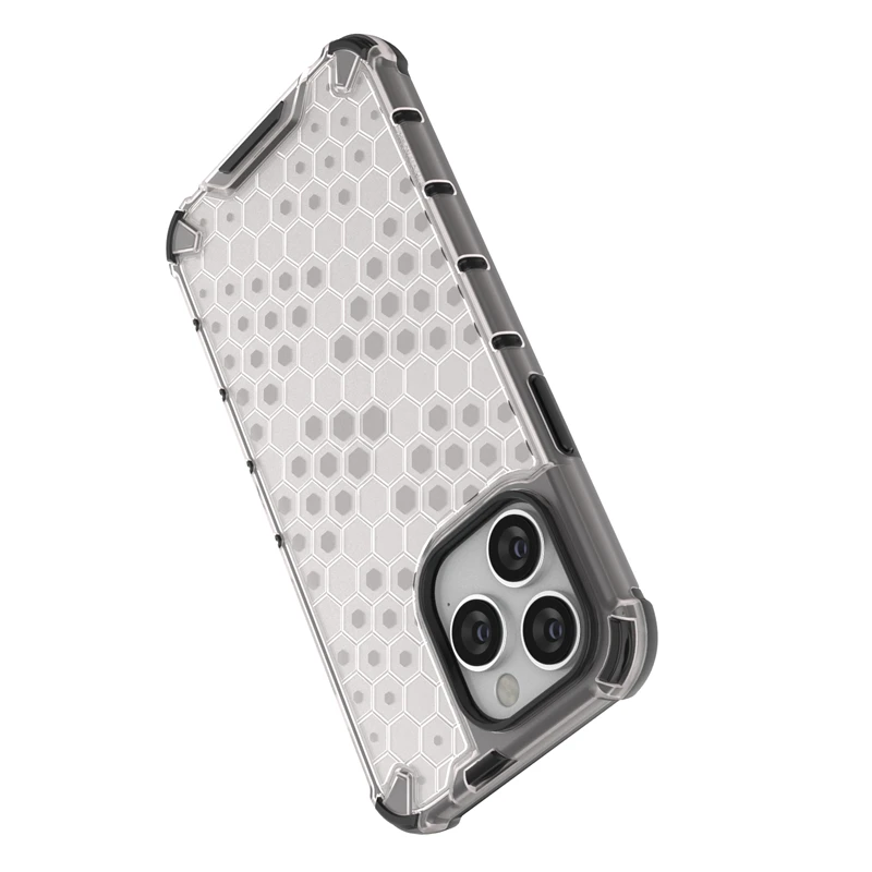 Honeycomb Clear Stødsikkert Etui Til Hybrid TPU Transparent Armor Cover iPhone 7 8 Plus 11 12 13 14 15 Pro Max_voghion.com