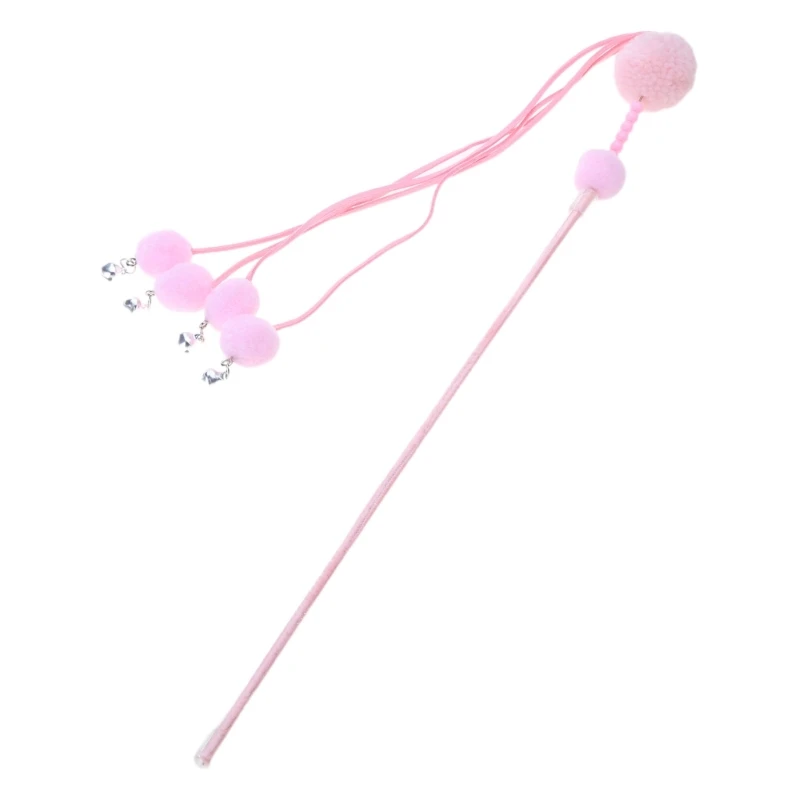 

Funny Kitten Cats Teaser Interactive Toy Rod with Tassels and Small Bells Toy for Pet Cats Playing Chasing Wand Toy