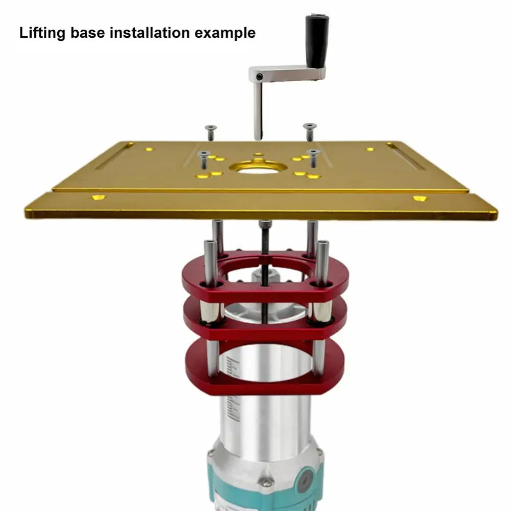 

Woodworking Router Lift for 65mm Diameter Motors Router Table Wood Milling Liftable Plunge Base for Trimmer Engraving Machine