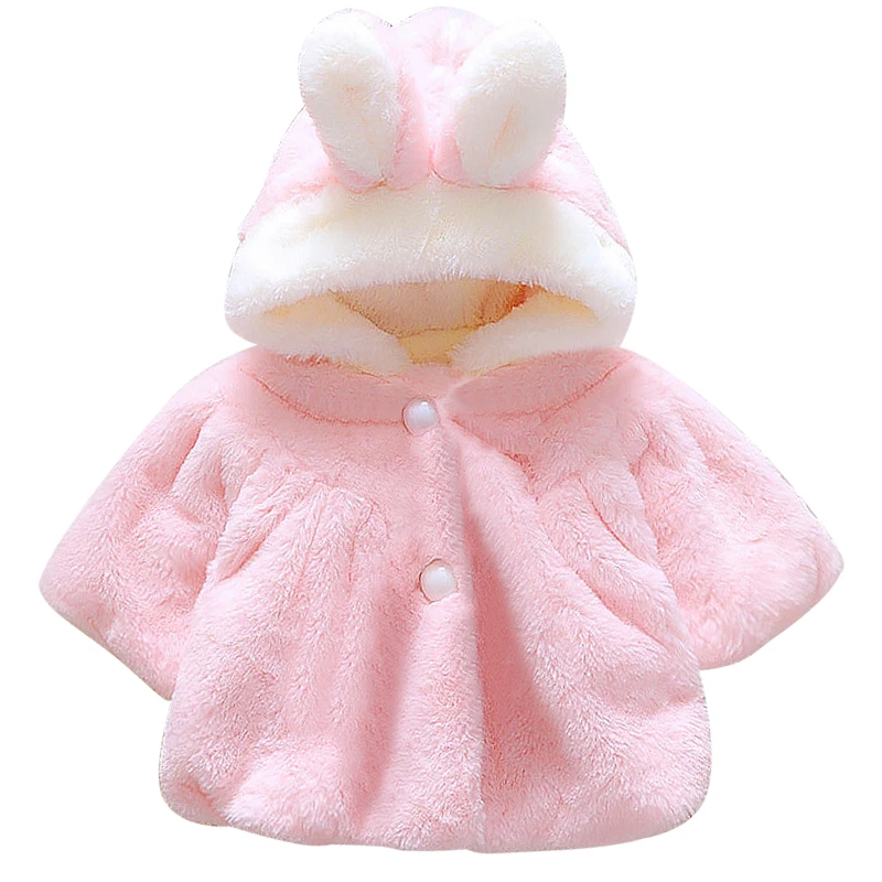 Baby Jacket Baby Coat Children Jacket Autumn Winter Outerwear Baby Girl Clothes Korean Cartoon Cute Fleece Hooded Warm Shawl Newborn Jackets Kids Coats BC1898-1