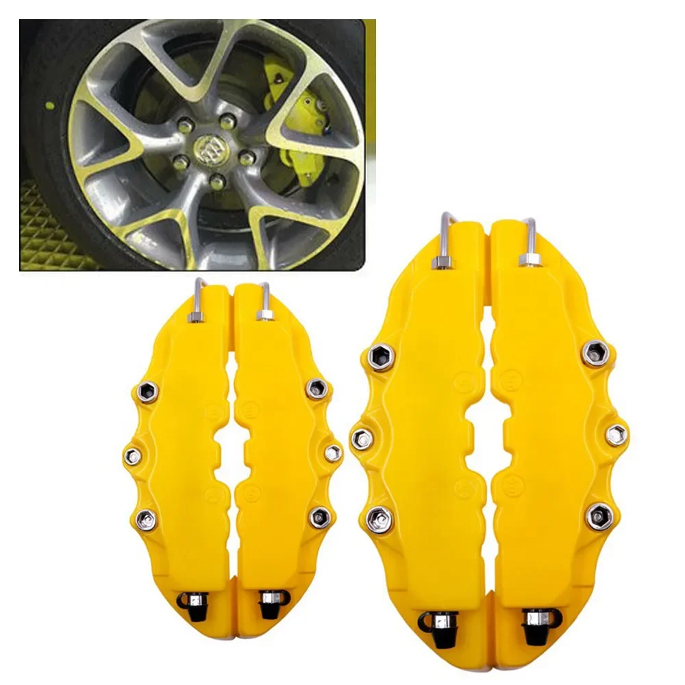 4PCS Universal Disc Brake Caliper Cover 3D Style Color Sticker Set Front & Rear ABS Car Accessories