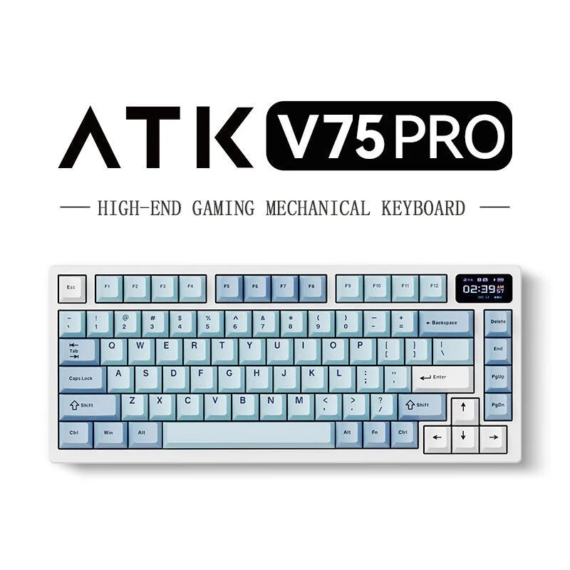 

Игровая клавиатура ATK VXE V75PRO, проводная/Беспроводная/Bluetooth, трехрежимная индивидуальная клавиатура, популярная высококлассная 81-клавишная клавиатура