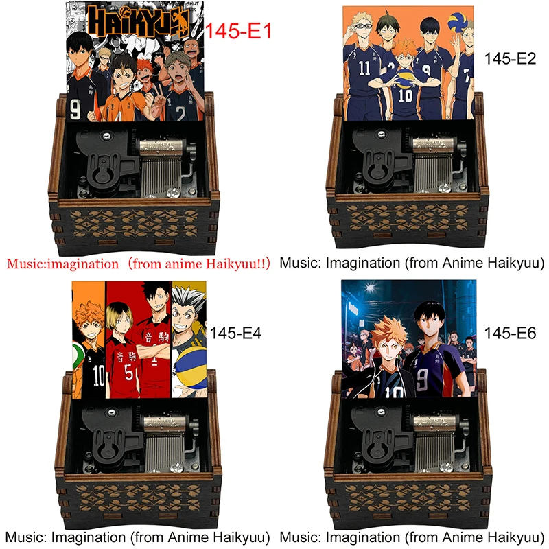 Color Print Music Imagination Anime Haikyuu Opening Music Wood Mechanical Box Friends Kid Birthday New Year Christmas Gift
