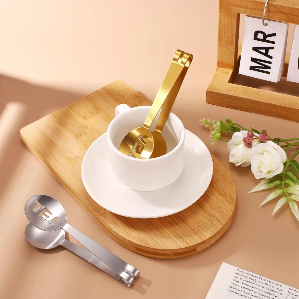 High Quality Stainless Steel Tea Bag Clip Strainer Durable Tea Spoon Round Easy To Clean Bag Squeezer Accessories Tool