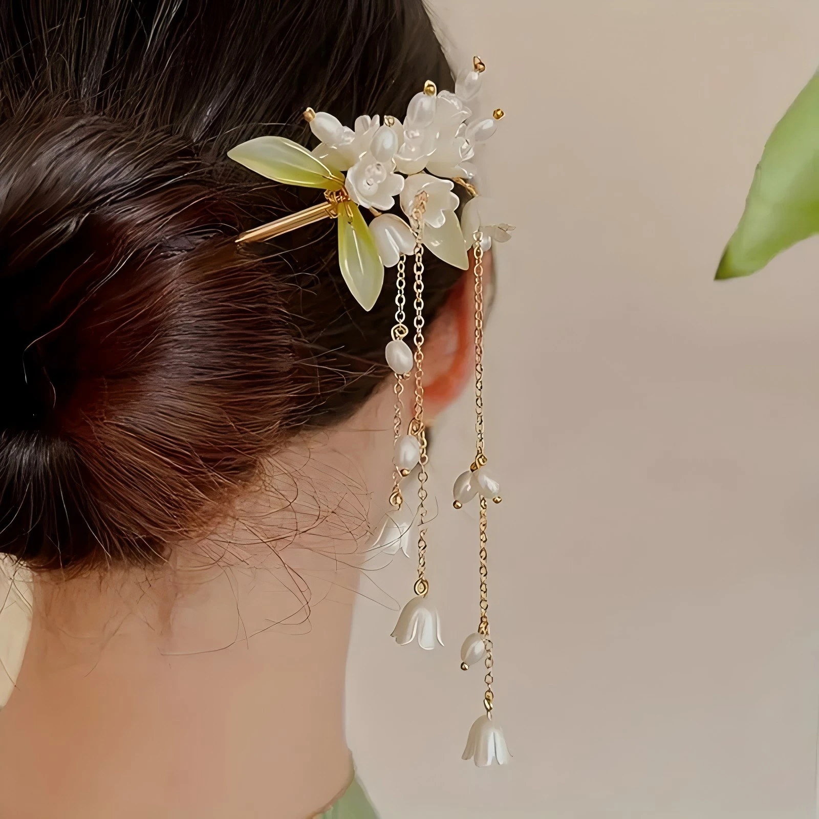 1pc Chinese Style Tassel Hair Accessories Alloy Resin Suitable for Daily Parties Holiday Gifts Women Jewelry Hair Needle Hairpin