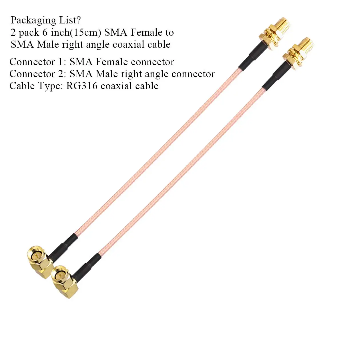 2 / SMA  ̺ RG316 SMA  SMA   WiFi ׳  ̺ 6inch (15cm) RF  ̺