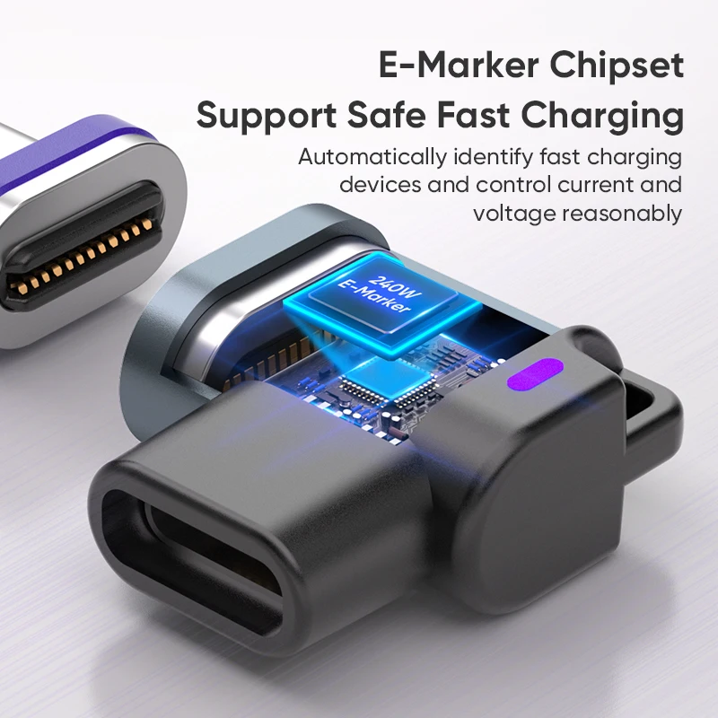 240W USB-C 마그네틱 어댑터 타입-C to 타입-C 고속 충전 USB4.0 커넥터 40Gbps 8K@60Hz 썬더볼트 4/3 아이폰17 맥북용