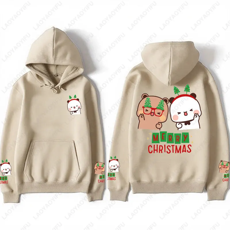 Kawaii Panda Bear Christmas Graphic Unisex Hoodie - Couples Gift Sweatshirt