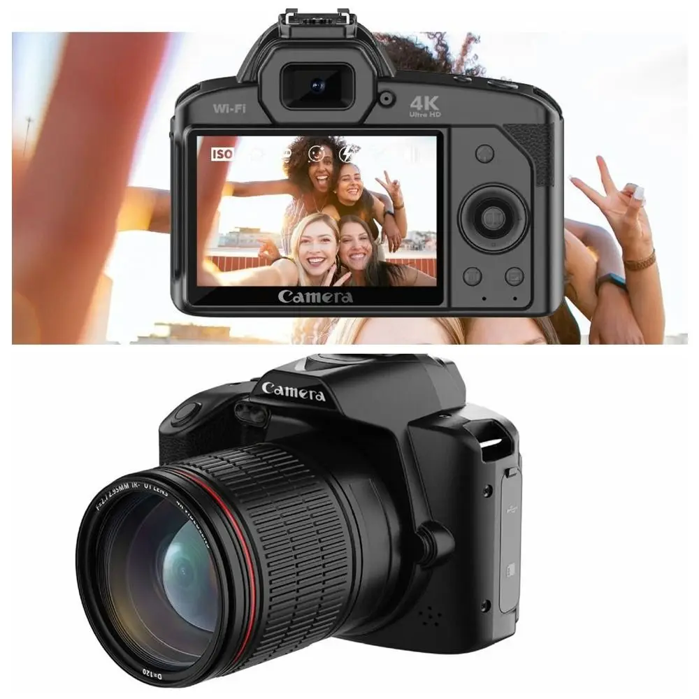 D5 DSLR Cam Beauty Digital Camcorder Dual Camera 4K Photographic Camera Anti-shake Zoom Digital Camera Photo Enthusiasts