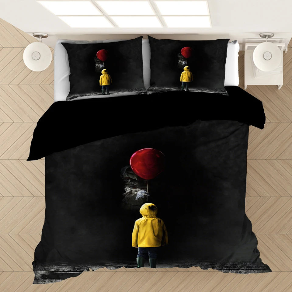 Pennywise-IT Bedding Set Duvet Covers Horror Movie Clown Series Comforter Bedding Sets Bedclothes Bed Linen(NO Sheet) AYR 5