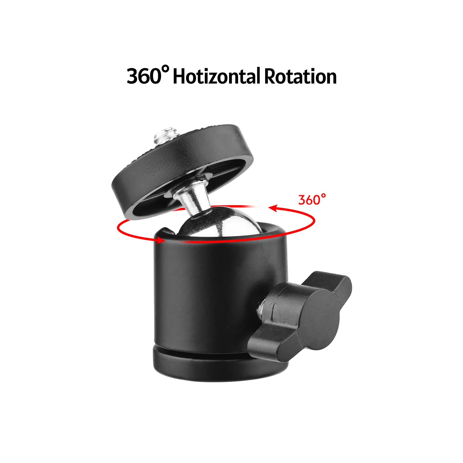 Mini Ball Head Tripod Head with Universal 1/4 & 3/8 Inch Screw Mounts for DSLR Cameras DV Flash Tripod Monopod Fill Light Sta