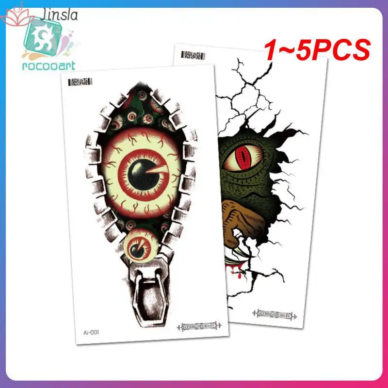 

1~5PCS Strong Viscosity Anti-sweat Realistic Tattoo Stickers Not Easy To Fall Off Wear Resistance Halloween Body Sticker