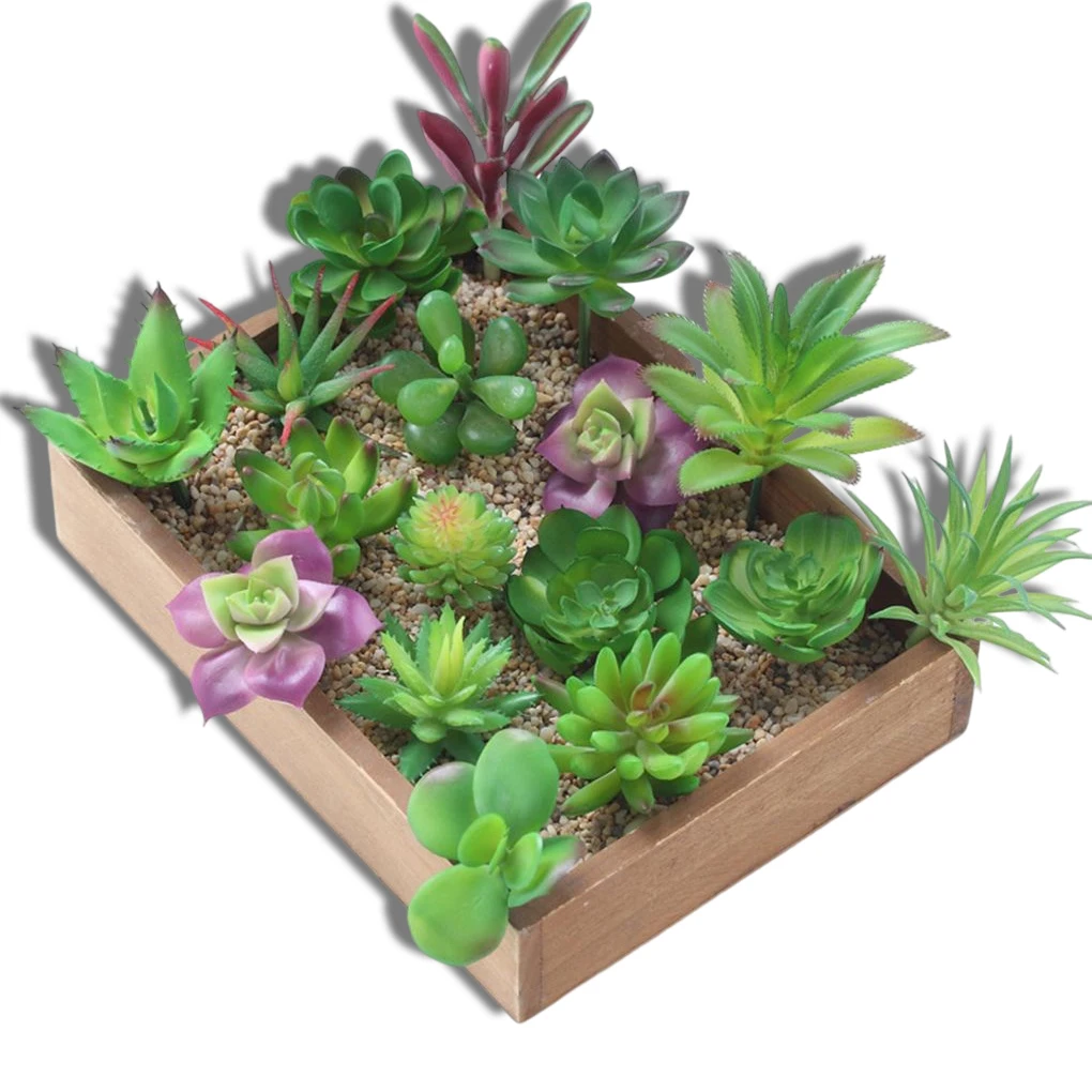 Pack of 12 Artificial Succulent Plant Decorative Unpotted Indoor Outdoor Fake Home Realistic Balcony Color Random