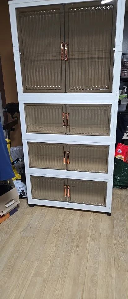 Multifunction Folding Storage Cabinet Dustproof Wardrobe Sundries Cabinet Closet Organizer Locker Storage Box photo review