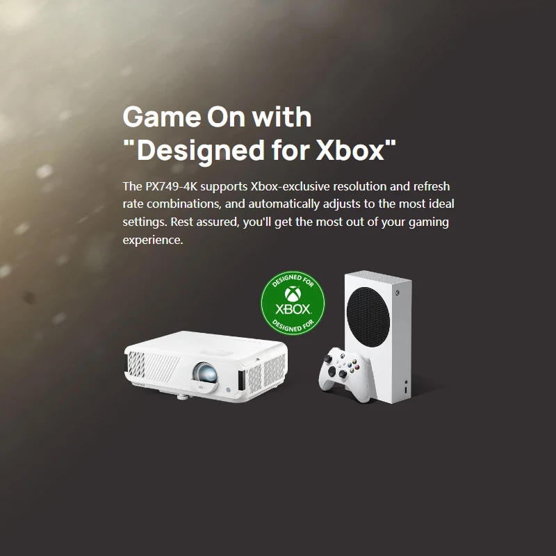 Viewsonic 4K Projector PX749-4K 4000 Lumens For Xbox 1440P@120Hz Video Beamer Cinema For Gaming Home Theater 1.3x Optical Zoom