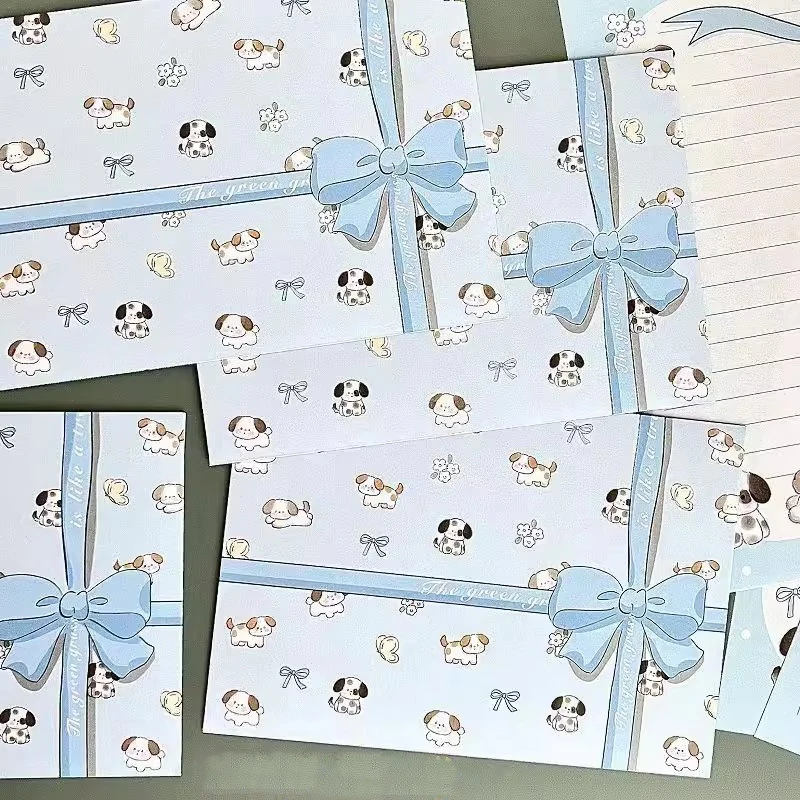 8pcs/set Kawaii Cartoon Dog Envelopes kraft paper envelopes mailing envelopes mini envelopes window envelopes mailing bags gift card envelopes Cute Letter Pad DIY Wedding Party Invitation Card Postcard Cover Gifts Wrap Bag Stationery