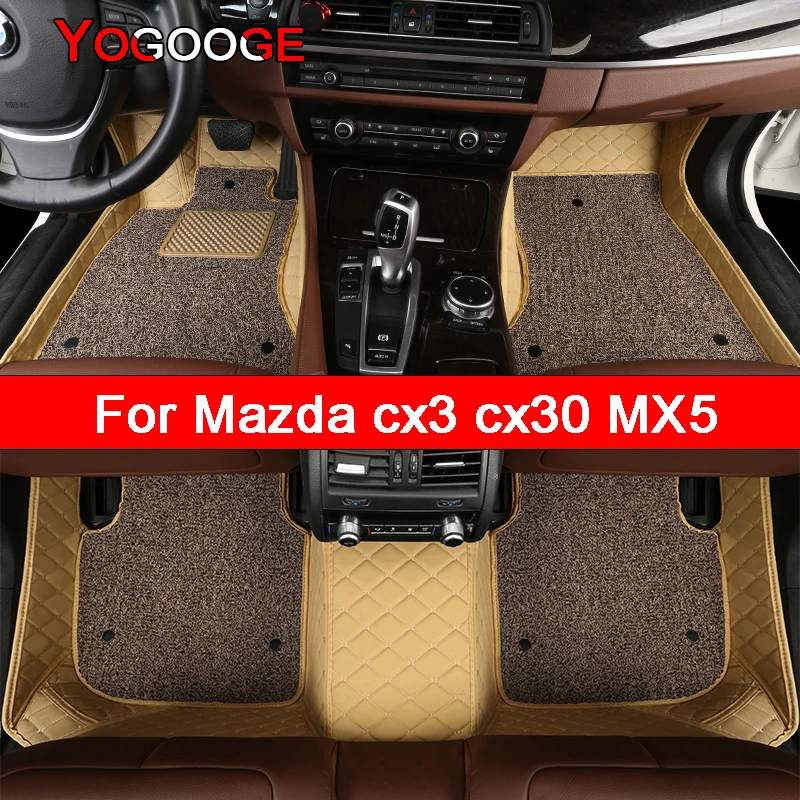 YOGOOGE Car Floor Mats For Mazda CX3 CX30 MX5 Foot Coche Accessories