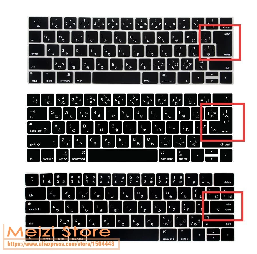 MacBook Pro용 일본 언어 키보드 커버, 터치 바 13, 15 인치, 2019 2018, 2017, 2016, A2159, A1989, A1990, A1707