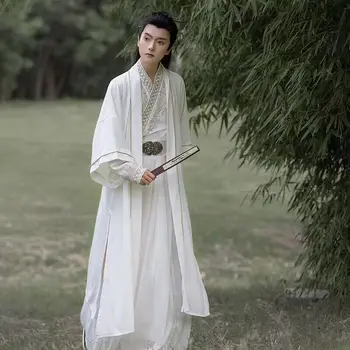 Costume Cosplay tradizionale cinese da uomo Hanfu di grandi dimensioni Costume Cosplay di carnevale camicia bianca antica Hanfu + gonna + Set cappotto donna 1