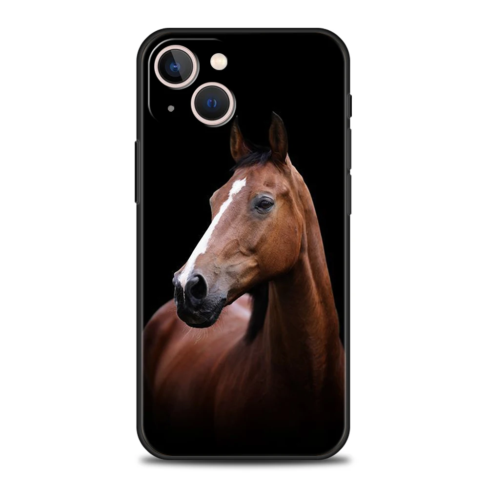 Elegant Horse Design Silicone Phone Case - Soft and Durable Shell Cover