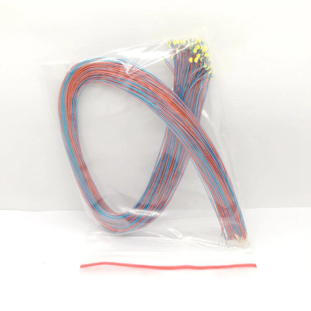 50 개/대 0402 0603 SMD 램프 유선 마이크로 LED 사전 납땜 칩 3V 철도 모델 장난감 빛 DIY 리드 30cm 마이크로 조경 조명